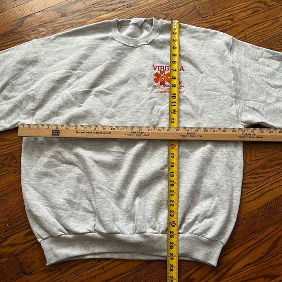 Jerzees Norfolk VA Firefighter Emergency Rescue Squad Sweatshirt Gray Size XL - Picture 6 of 9